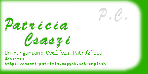 patricia csaszi business card